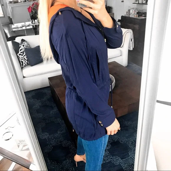 💙 MICHAEL KORS BASICS TRUE NAVY HOODIE JACKET! - Picture 6 of 16